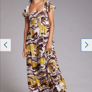 Anthropologie Panther Ruffled Maxi Dress XS
